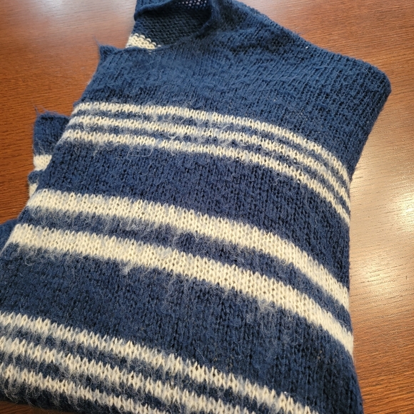 Wooden Ships Mohair Wool Striped Poncho Sweater S M L - Picture 2 of 7